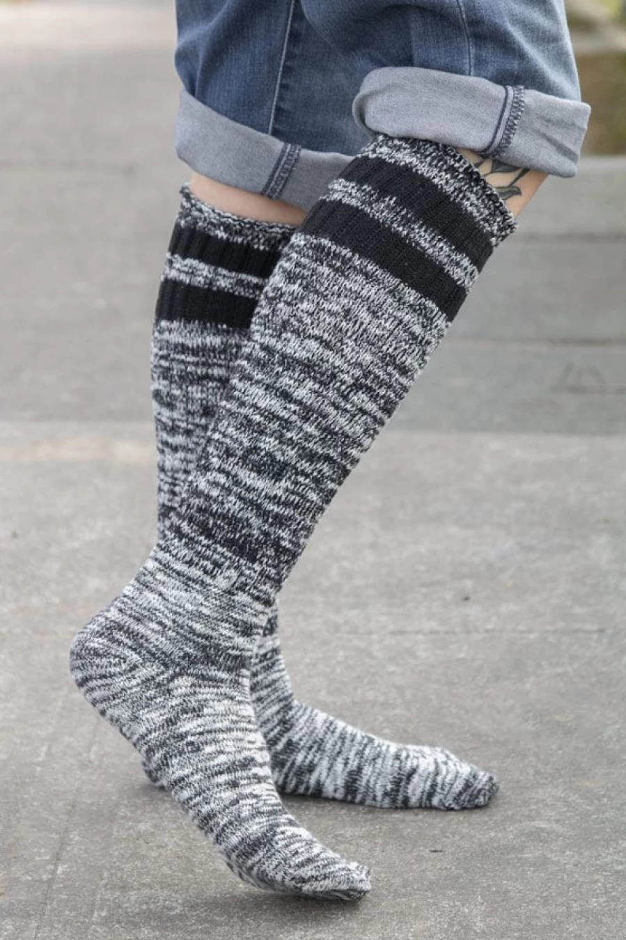 DreaM Stockings Striped Marled Slouch Knee Socks for Women - Comfortable & Stylish