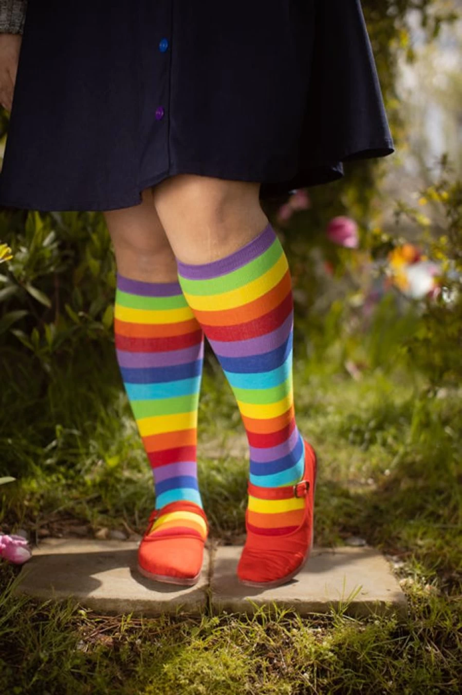 "Sock It To Me Women's Knee High Socks - Colorful Striped Fun & Comfortable Design"
