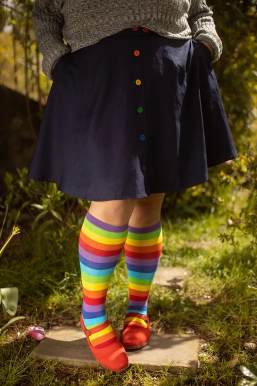 "Sock It To Me Women's Knee High Socks - Colorful Striped Fun & Comfortable Design"