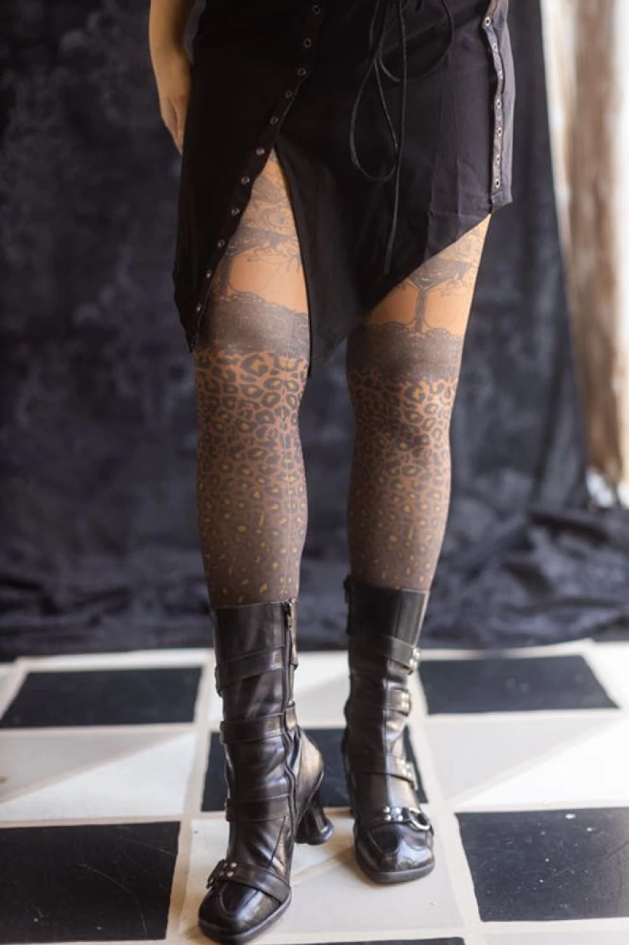 Marie Antoilette Leopard Print Tights - Stylish Animal Pattern Tights for Women