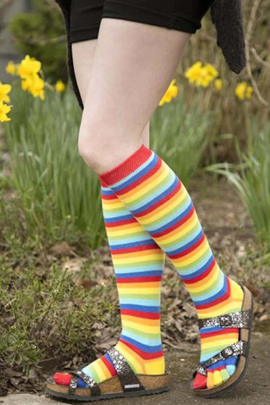 Colorful Striped Knee-High Toe Socks for Women & Men - Fun & Comfortable by ToeToe