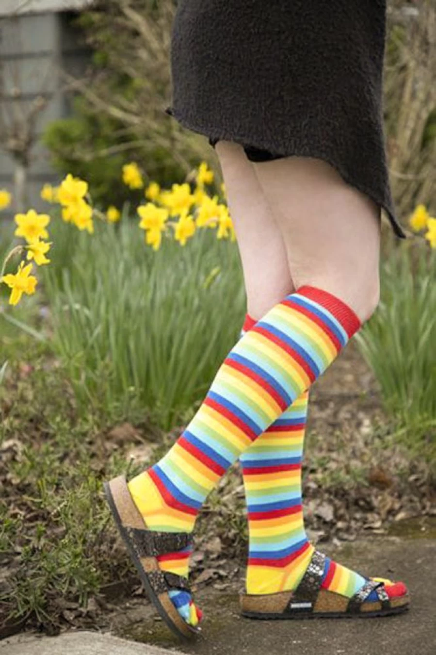 Colorful Striped Knee-High Toe Socks for Women & Men - Fun & Comfortable by ToeToe