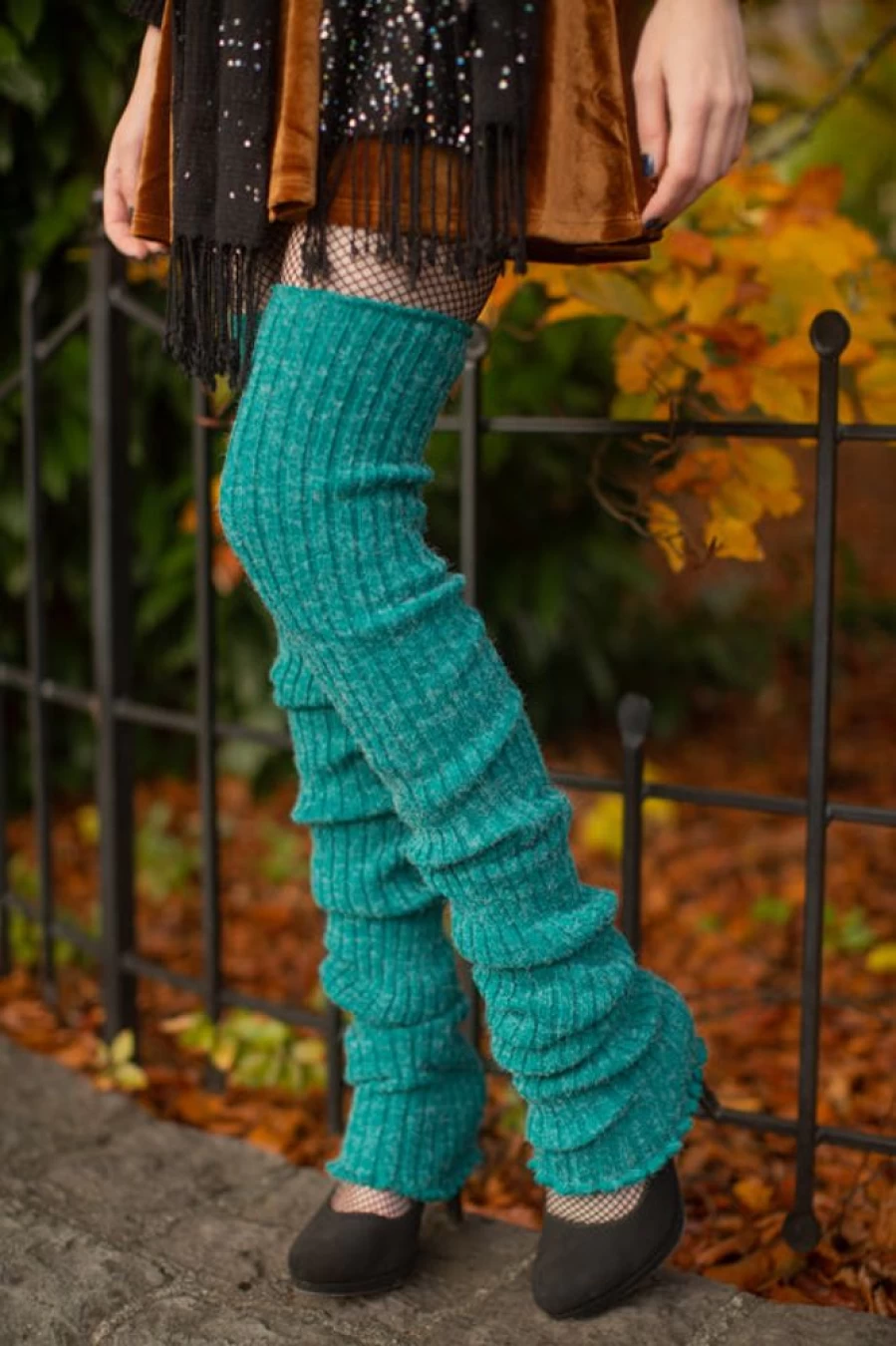 Foot Traffic Super-Long Ribbed Leg Warmers for Women - Cozy Knit Stretchable Winter Warmth